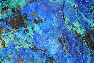 Colorful blue and green lapidary rock specimen macro detail abstract horizontal background texture